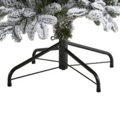 7 Ft. Pre-Lit Flocked North Carolina Fir Artificial Christmas Tree With 550 Warm White Lights -Christmas Gift Shop nearly natural pre lit christmas trees t1873 1f 1000