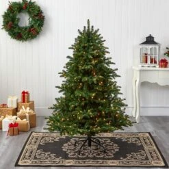 5 Ft. South Carolina Spruce Artificial Christmas Tree With 300 White Warm Lights And 1370 Bendable Branches -Christmas Gift Shop nearly natural pre lit christmas trees t1880 31 1000