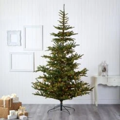 9 Ft. Pre-Lit Layered Washington Spruce Artificial Christmas Tree With 750 Clear Lights 15 9 Ft. Pre-Lit Layered Washington Spruce Artificial Christmas Tree With 750 Clear Lights -Christmas Gift Shop nearly natural pre lit christmas trees t1885 31 1000