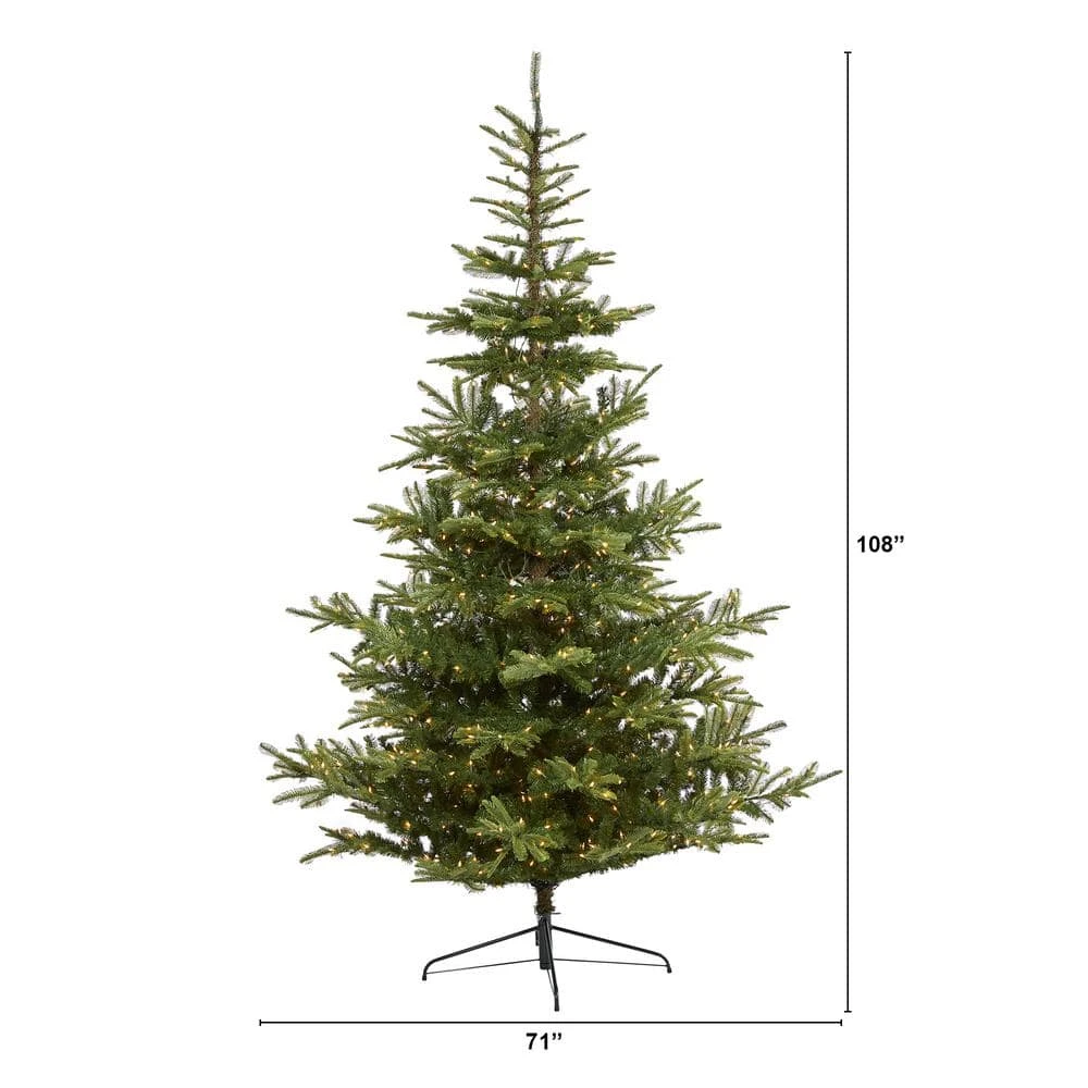 9 Ft. Pre-Lit Layered Washington Spruce Artificial Christmas Tree With 750 Clear Lights 4 9 Ft. Pre-Lit Layered Washington Spruce Artificial Christmas Tree With 750 Clear Lights - Image 2