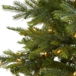 7 Ft. Pre-Lit North Carolina Spruce Artificial Christmas Tree With 450 Clear Lights -Christmas Gift Shop nearly natural pre lit christmas trees t1887 4f 1000