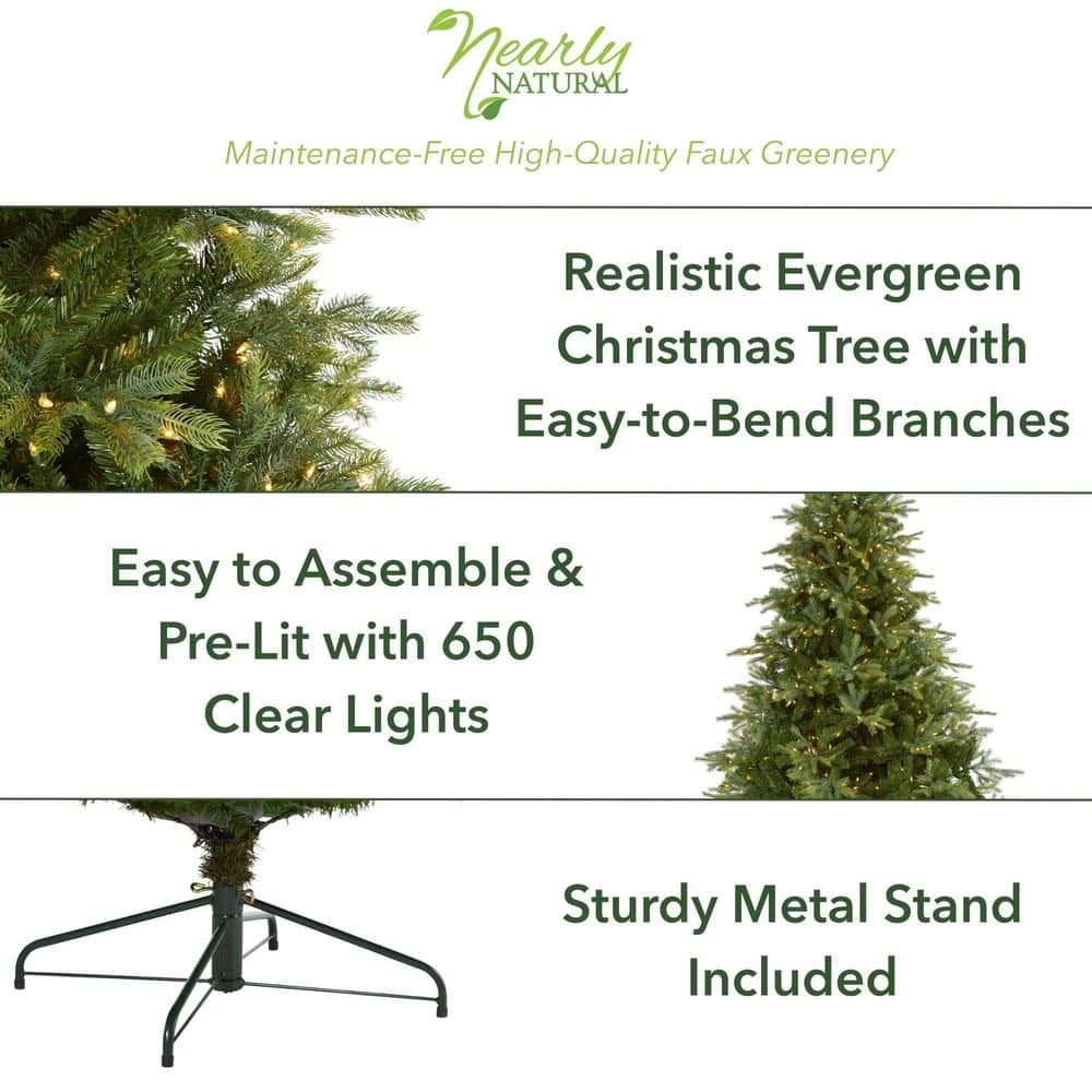 8 Ft. Pre-Lit North Carolina Spruce Artificial Christmas Tree With 650 Clear Lights 4 8 Ft. Pre-Lit North Carolina Spruce Artificial Christmas Tree With 650 Clear Lights - Image 2