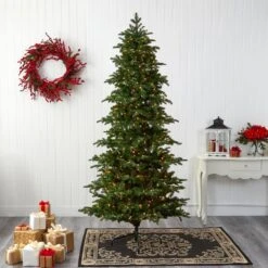 8 Ft. South Carolina Fir Artificial Christmas Tree With 650 Clear Lights And 2598 Bendable Branches -Christmas Gift Shop nearly natural pre lit christmas trees t1894 31 1000
