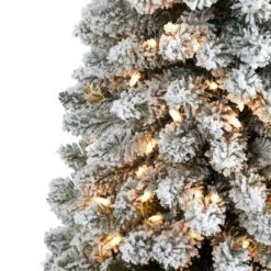 5 Ft. Flocked Pencil Artificial Christmas Tree With 200 Clear Lights And 318 Bendable Branches 11 5 Ft. Flocked Pencil Artificial Christmas Tree With 200 Clear Lights And 318 Bendable Branches -Christmas Gift Shop nearly natural pre lit christmas trees t1905 4f 1000
