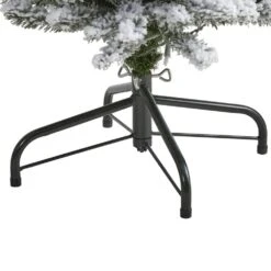 6 Ft. Pre-Lit Flocked Pencil Artificial Christmas Tree With 300 Clear Lights -Christmas Gift Shop nearly natural pre lit christmas trees t1906 1f 1000