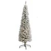 6 Ft. Pre-Lit Flocked Pencil Artificial Christmas Tree With 300 Clear Lights 2 6 Ft. Pre-Lit Flocked Pencil Artificial Christmas Tree With 300 Clear Lights -Christmas Gift Shop nearly natural pre lit christmas trees t1906 64 1000
