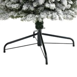 9 Ft. Flocked Pencil Artificial Christmas Tree With 600 Clear Lights And 896 Bendable Branches -Christmas Gift Shop nearly natural pre lit christmas trees t1909 1f 1000