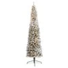 9 Ft. Flocked Pencil Artificial Christmas Tree With 600 Clear Lights And 896 Bendable Branches -Christmas Gift Shop nearly natural pre lit christmas trees t1909 64 1000