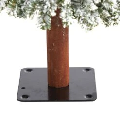 3 Ft. Flocked Grand Alpine Artificial Christmas Tree With 50 Clear Lights And 193 Bendable Branches On Natural Trunk -Christmas Gift Shop nearly natural pre lit christmas trees t1950 1f 1000