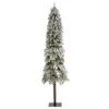 8 Ft. Flocked Grand Alpine Artificial Christmas Tree With 500 Clear Lights And 1051 Bendable Branches On Natural Trunk -Christmas Gift Shop nearly natural pre lit christmas trees t1955 64 1000