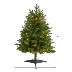 3 Ft. Pre-Lit Washington Fir Artificial Christmas Tree With 50 Clear Lights -Christmas Gift Shop nearly natural pre lit christmas trees t1963 c3 1000