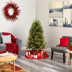 5 Ft. Pre-Lit Snowed Grand Teton Artificial Christmas Tree With 150 Clear Lights -Christmas Gift Shop nearly natural pre lit christmas trees t1967 44 1000