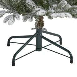 4.5 Ft. Pre-Lit Flocked Manchester Spruce Artificial Christmas Tree With 100 Clear Lights -Christmas Gift Shop nearly natural pre lit christmas trees t1974 1f 1000