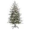 4.5 Ft. Pre-Lit Flocked Manchester Spruce Artificial Christmas Tree With 100 Clear Lights -Christmas Gift Shop nearly natural pre lit christmas trees t1974 64 1000