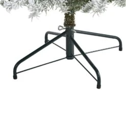 6.5 Ft. Pre-Lit Slim Flocked Nova Scotia Spruce Artificial Christmas Tree With 300 Warm White LED Lights -Christmas Gift Shop nearly natural pre lit christmas trees t1978 1f 1000