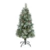 4 Ft. Pre-Lit Frosted Tip British Columbia Mountain Pine Artificial Christmas Tree With 100 Clear Lights, Pine Cones -Christmas Gift Shop nearly natural pre lit christmas trees t1984 64 1000