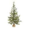 4 Ft. Pre-Lit Fraser Fir Natural Look Artificial Christmas Tree With 100 Clear LED Lights, A Burlap Base -Christmas Gift Shop nearly natural pre lit christmas trees t1989 64 1000