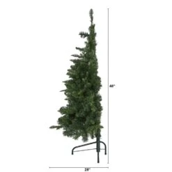 4 Ft. Green Pre-Lit LED Grand Teton Spruce Flat Back Artificial Christmas Tree With 90 Clear Lights 17 4 Ft. Green Pre-Lit LED Grand Teton Spruce Flat Back Artificial Christmas Tree With 90 Clear Lights -Christmas Gift Shop nearly natural pre lit christmas trees t1999 1f 1000