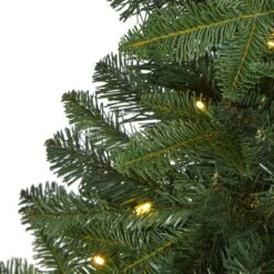 4 Ft. Green Pre-Lit LED Grand Teton Spruce Flat Back Artificial Christmas Tree With 90 Clear Lights 18 4 Ft. Green Pre-Lit LED Grand Teton Spruce Flat Back Artificial Christmas Tree With 90 Clear Lights -Christmas Gift Shop nearly natural pre lit christmas trees t1999 44 1000