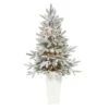 3.5 Ft. Flocked Pre-Lit Manchester Spruce Artificial Christmas Tree With 50-Lights And 133 Bendable Branches In Planter 2 3.5 Ft. Flocked Pre-Lit Manchester Spruce Artificial Christmas Tree With 50-Lights And 133 Bendable Branches In Planter -Christmas Gift Shop nearly natural pre lit christmas trees t2252 64 1000