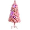 4 Ft. Holiday Frosted Pink Cashmere Artificial Christmas Tree With 30 Jumbo Multicolored Globe LED Lights -Christmas Gift Shop nearly natural pre lit christmas trees t3030 64 1000