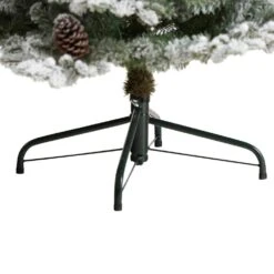 7.5 Ft. Flocked Alaskan Pre-Lit Artificial Christmas Tree 350 LED Lights And 2155 Bendable Branches -Christmas Gift Shop nearly natural pre lit christmas trees t3031 fa 1000