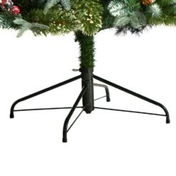 7.5 Ft. Snow Tipped Aspen Spruce Pre-Lit Artificial Christmas Tree With Lights, Berries, Pinecones And Bendable Branches -Christmas Gift Shop nearly natural pre lit christmas trees t3032 fa 1000