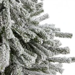 6 Ft. Flocked Long Vermont Pine Artificial Christmas Tree With 758 Bendable Branches And 250 LED Lights In Planter 16 6 Ft. Flocked Long Vermont Pine Artificial Christmas Tree With 758 Bendable Branches And 250 LED Lights In Planter -Christmas Gift Shop nearly natural pre lit christmas trees t3038 44 1000