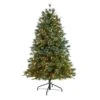 4 Ft. Snowed Tipped Clermont Mixed Pine Artificial Christmas Tree W200 Clear Lights, Pine Cones And Bendable Branches -Christmas Gift Shop nearly natural pre lit christmas trees t3042 64 1000
