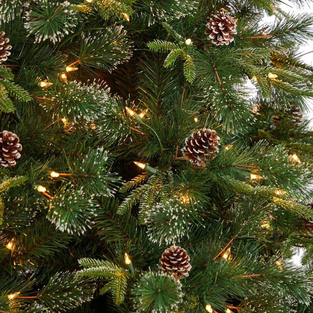 9 Ft. Snowed Tipped Clermont Mixed Pine Artificial Christmas Tree W/900 Clear Lights, Pine Cones And Bendable Branches 6 9 Ft. Snowed Tipped Clermont Mixed Pine Artificial Christmas Tree W/900 Clear Lights, Pine Cones And Bendable Branches - Image 4