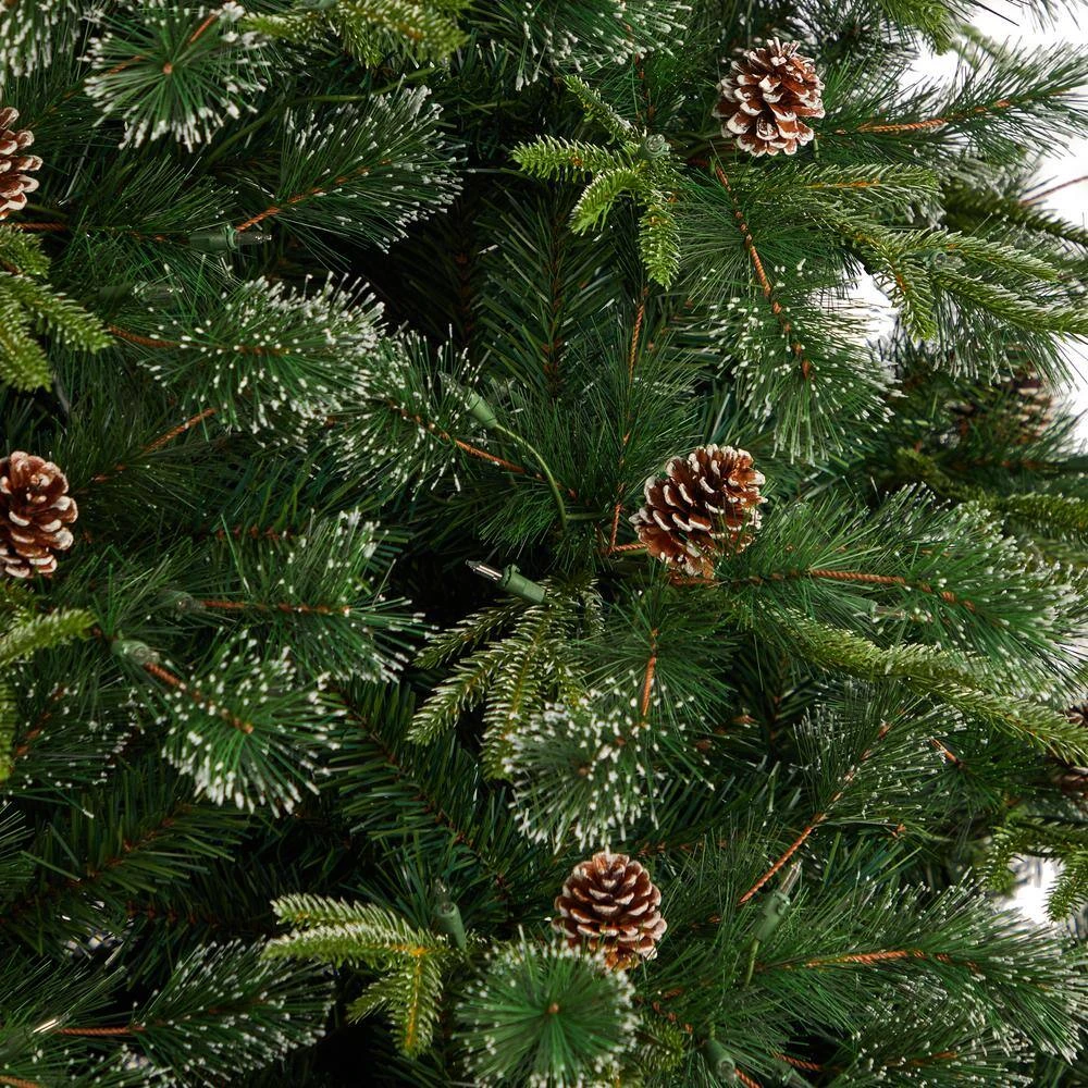 9 Ft. Snowed Tipped Clermont Mixed Pine Artificial Christmas Tree W/900 Clear Lights, Pine Cones And Bendable Branches 7 9 Ft. Snowed Tipped Clermont Mixed Pine Artificial Christmas Tree W/900 Clear Lights, Pine Cones And Bendable Branches - Image 5