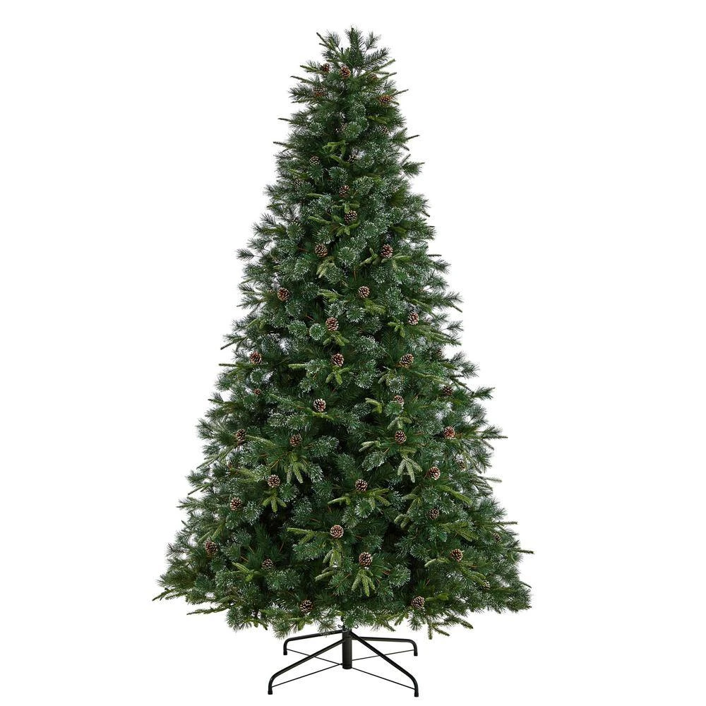 9 Ft. Snowed Tipped Clermont Mixed Pine Artificial Christmas Tree W/900 Clear Lights, Pine Cones And Bendable Branches 5 9 Ft. Snowed Tipped Clermont Mixed Pine Artificial Christmas Tree W/900 Clear Lights, Pine Cones And Bendable Branches - Image 3
