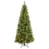 8 Ft. Pre-Lit Wisconsin Slim Snow Tip Pine Artificial Christmas Tree With 600 Clear LED Lights And 908 Bendable Branches 1 8 Ft. Pre-Lit Wisconsin Slim Snow Tip Pine Artificial Christmas Tree With 600 Clear LED Lights And 908 Bendable Branches -Christmas Gift Shop nearly natural pre lit christmas trees t3050 64 1000