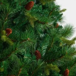 8 Ft. LED West Virginia Full Bodied Mixed Pine Artificial Christmas Tree With 700 Clear Lights And Pine Cones -Christmas Gift Shop nearly natural pre lit christmas trees t3052 44 1000
