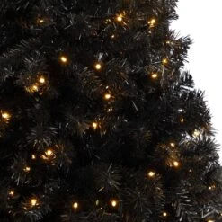 4 Ft. Black Artificial Christmas Tree With 170 Clear LED Lights -Christmas Gift Shop nearly natural pre lit christmas trees t3263 1f 1000