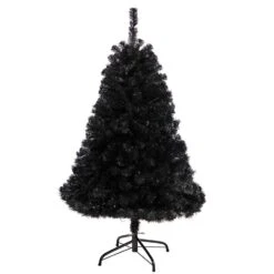4 Ft. Black Artificial Christmas Tree With 170 Clear LED Lights -Christmas Gift Shop nearly natural pre lit christmas trees t3263 4f 1000