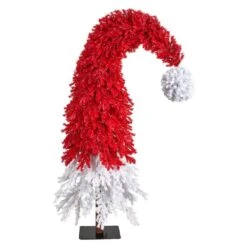 9 Ft. LED Holiday Red Santa Hat Artificial Christmas Tree With 600-Lights And 1992 Bendable Branches -Christmas Gift Shop nearly natural pre lit christmas trees t3275 4f 1000