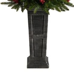 4 Ft. Holiday Artificial Christmas Plant Pre-Lit And Glittered On Pedestal With 150 Multicolored LED Lights -Christmas Gift Shop nearly natural pre lit christmas trees t3284 76 1000