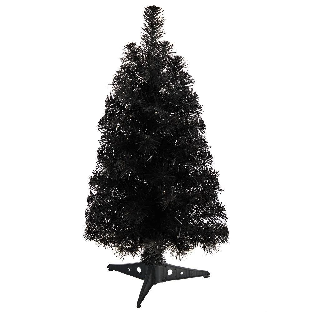 2 Ft. Black Artificial Christmas Tree With 35 LED Lights And 72 Bendable Branches 7 2 Ft. Black Artificial Christmas Tree With 35 LED Lights And 72 Bendable Branches - Image 5