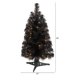 2 Ft. Black Artificial Christmas Tree With 35 LED Lights And 72 Bendable Branches 13 2 Ft. Black Artificial Christmas Tree With 35 LED Lights And 72 Bendable Branches -Christmas Gift Shop nearly natural pre lit christmas trees t3301 c3 1000