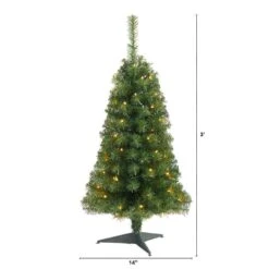 3 Ft. Green Artificial Christmas Tree With 50 LED Lights And 118 Bendable Branches -Christmas Gift Shop nearly natural pre lit christmas trees t3304 c3 1000