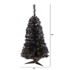 3 Ft. Black Artificial Christmas Tree With 50 LED Lights And 118 Bendable Branches 13 3 Ft. Black Artificial Christmas Tree With 50 LED Lights And 118 Bendable Branches -Christmas Gift Shop nearly natural pre lit christmas trees t3305 c3 1000