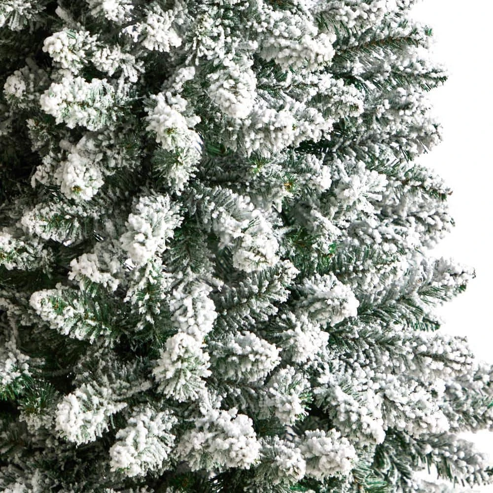5 Ft. Pre-Lit LED Slim Flocked Montreal Fir Artificial Christmas Tree With 150 Warm White Lights 9 5 Ft. Pre-Lit LED Slim Flocked Montreal Fir Artificial Christmas Tree With 150 Warm White Lights - Image 7