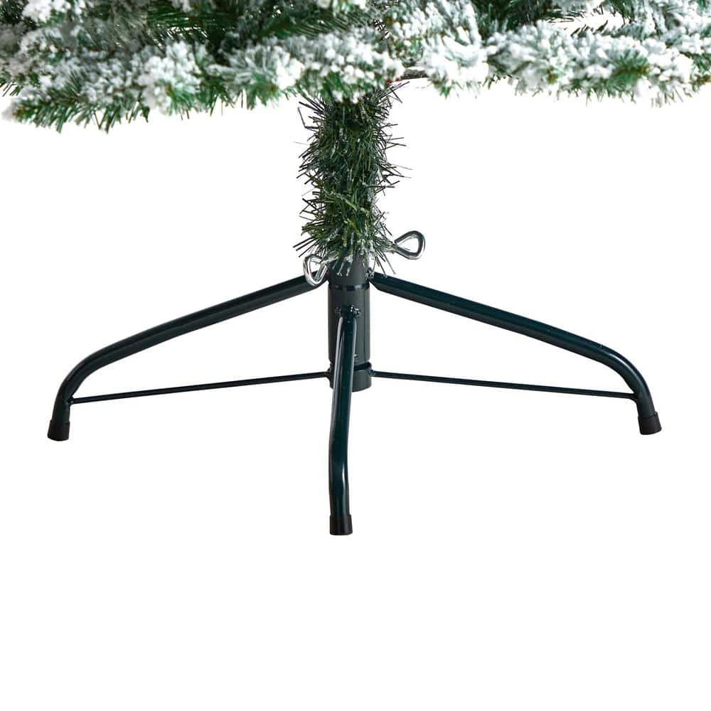 5 Ft. Pre-Lit LED Slim Flocked Montreal Fir Artificial Christmas Tree With 150 Warm White Lights 10 5 Ft. Pre-Lit LED Slim Flocked Montreal Fir Artificial Christmas Tree With 150 Warm White Lights - Image 8