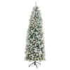 7 Ft. Pre-Lit LED Slim Flocked Montreal Fir Artificial Christmas Tree With 300 Warm White Lights 1 7 Ft. Pre-Lit LED Slim Flocked Montreal Fir Artificial Christmas Tree With 300 Warm White Lights -Christmas Gift Shop nearly natural pre lit christmas trees t3311 64 1000