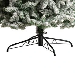 10 Ft. Pre-Lit LED Slim Flocked Montreal Fir Artificial Christmas Tree With 800 Warm White Lights -Christmas Gift Shop nearly natural pre lit christmas trees t3314 fa 1000