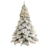 7 Ft. Pre-Lit Flocked Austria Fir Artificial Christmas Tree With 400 Warm White LED Lights And 1063 Bendable Branches -Christmas Gift Shop nearly natural pre lit christmas trees t3315 64 1000