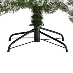 7 Ft. Pre-Lit Flocked Austria Fir Artificial Christmas Tree With 400 Warm White LED Lights And 1063 Bendable Branches -Christmas Gift Shop nearly natural pre lit christmas trees t3315 fa 1000