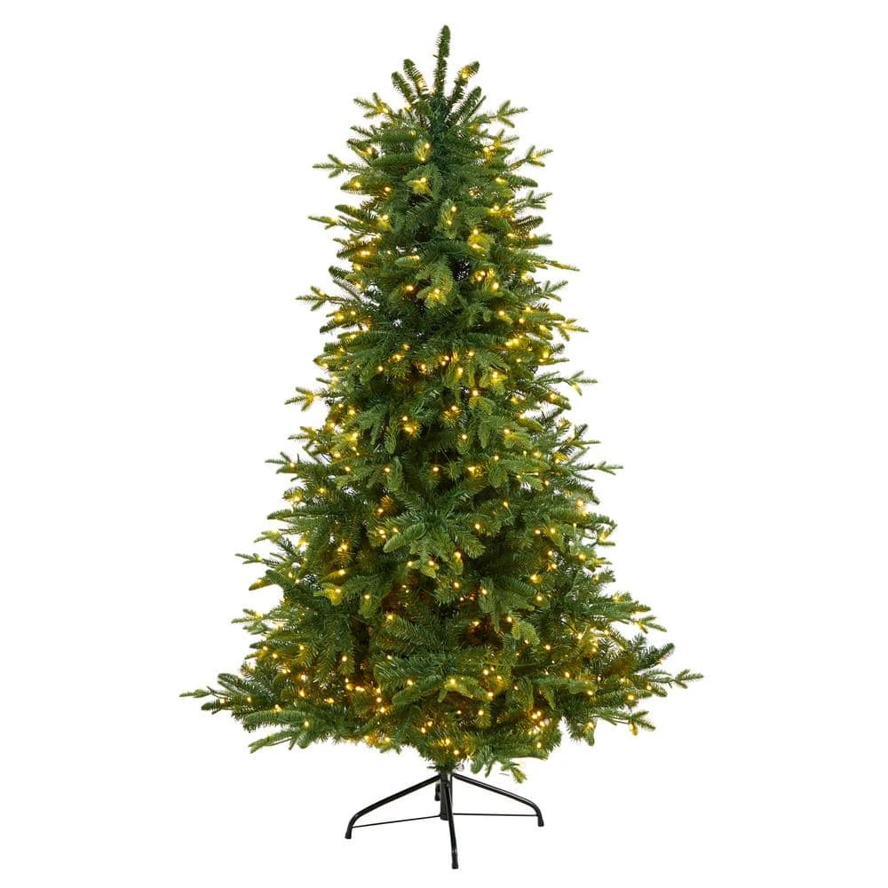 6 Ft. Montreal Spruce Artificial Christmas Tree With 450 Warm White LED Lights And 1029 Bendable Branches 3 6 Ft. Montreal Spruce Artificial Christmas Tree With 450 Warm White LED Lights And 1029 Bendable Branches