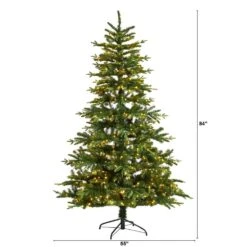 7 Ft. Montreal Spruce Artificial Christmas Tree With 650 Warm White LED Lights And 1575 Bendable Branches -Christmas Gift Shop nearly natural pre lit christmas trees t3322 c3 1000